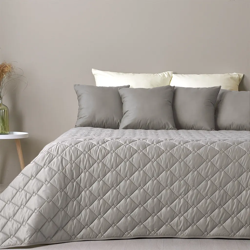 Двостороннє покривало Ideia Стиль Cube сірий та бежевий 240 х 210 см (8-32405) - фото 7