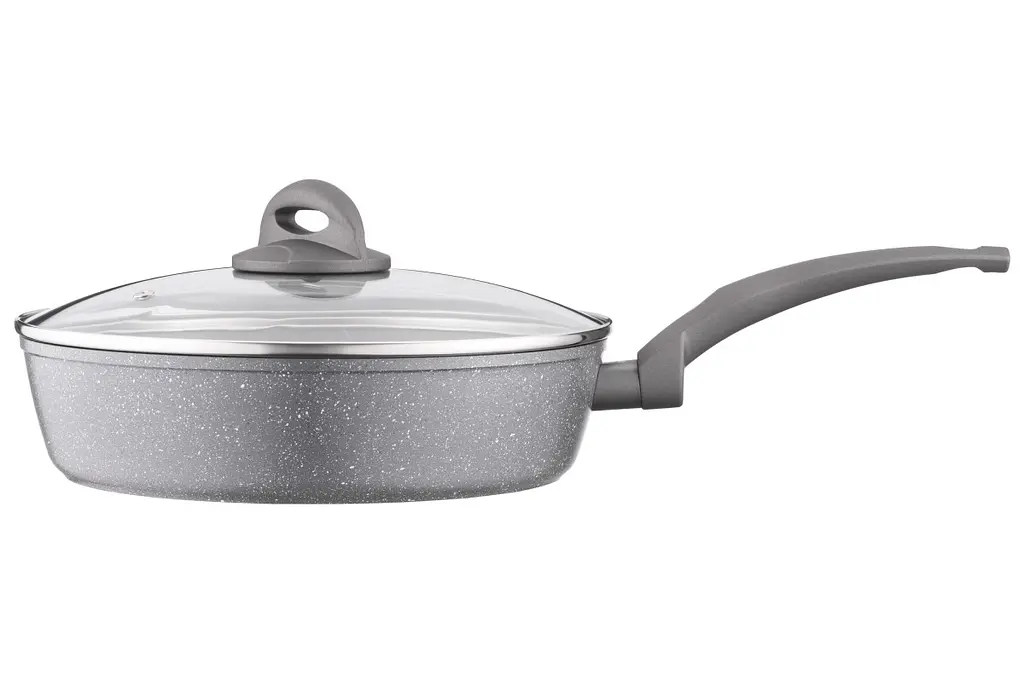 Сковорода Ardesto Gemini Gourmet Apulia глибока з кришкою 26 см сіра AR-2426-GGL - фото 2