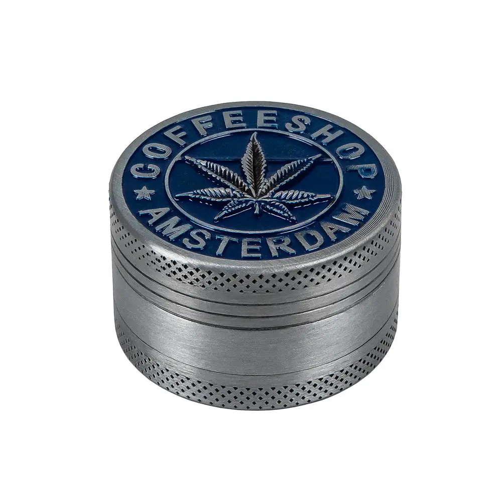 Гриндер для измельчения табака Амстердам HL-243 COFFEESHOP Silver Blue (10903) - фото 2