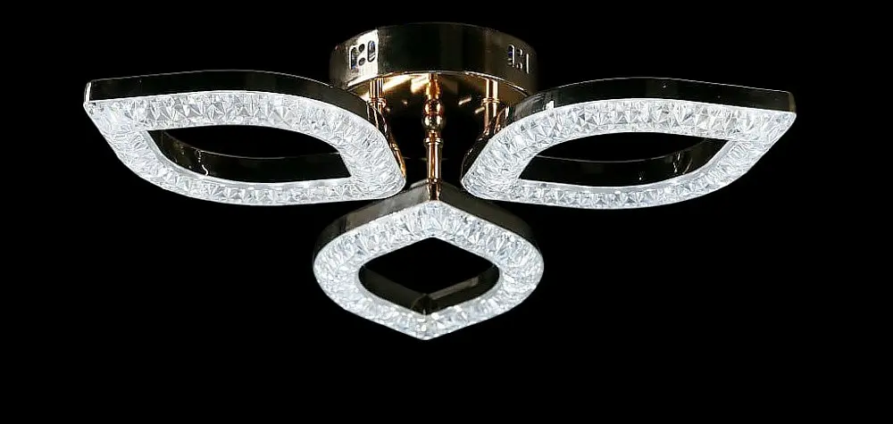 Люстра стельова LED Splendid Ray LT8005/3, 80W, золото, білий, сучасний стиль з пультом, димер - фото 2