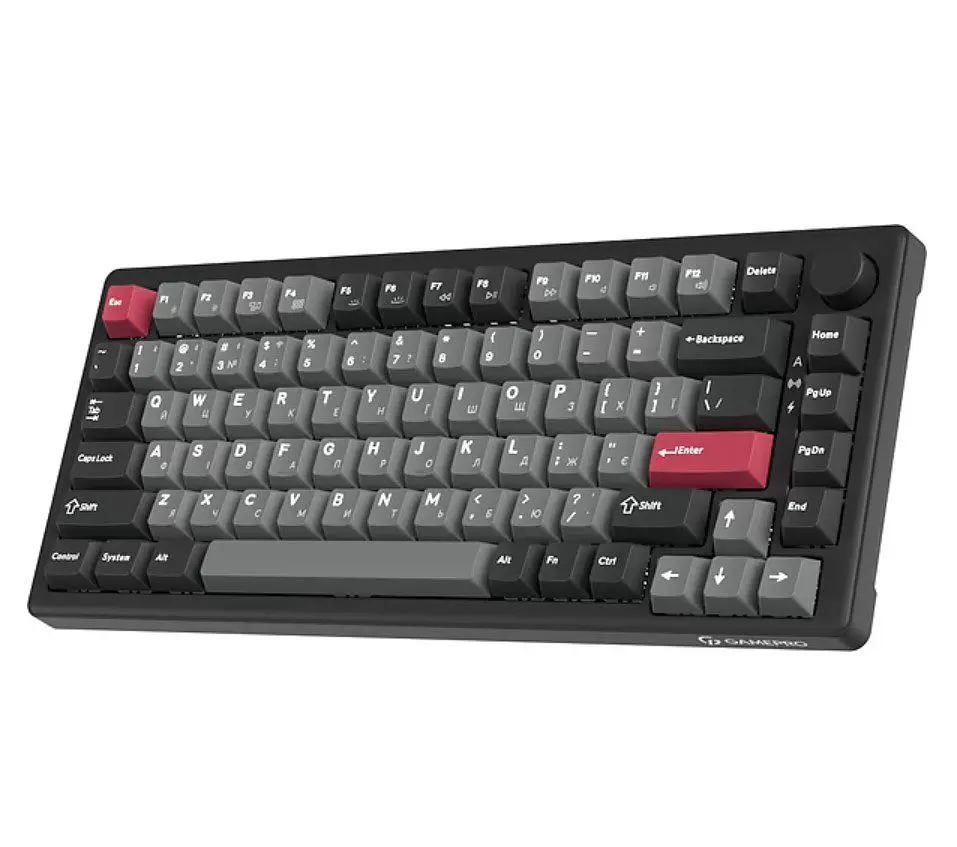 Клавиатура игровая механическая GamePro MK-266-BK Asgard Yord Keychron Super Red Switch Bluetooth 5.2/2.4 ГГц/USB Black - фото 2