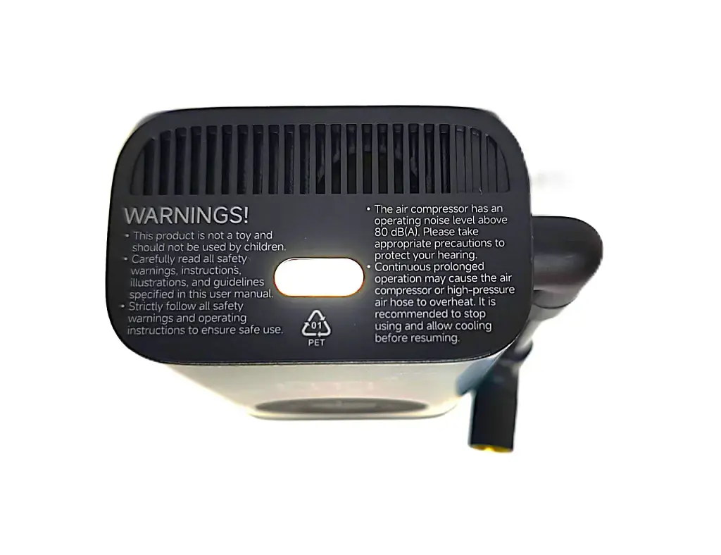 Портативный компрессор Mijia Compact Portable Electric Air Compressor MJBXCQBQW, 10.3 bar, 150 psi, 2000 mAh, LED, манометр - фото 5
