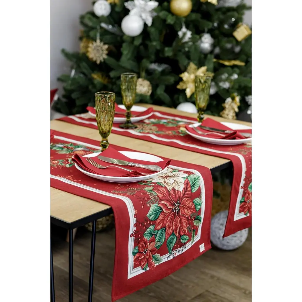 Доріжка гобеленова Прованс Present 140х40 см червона (31389) - фото 3