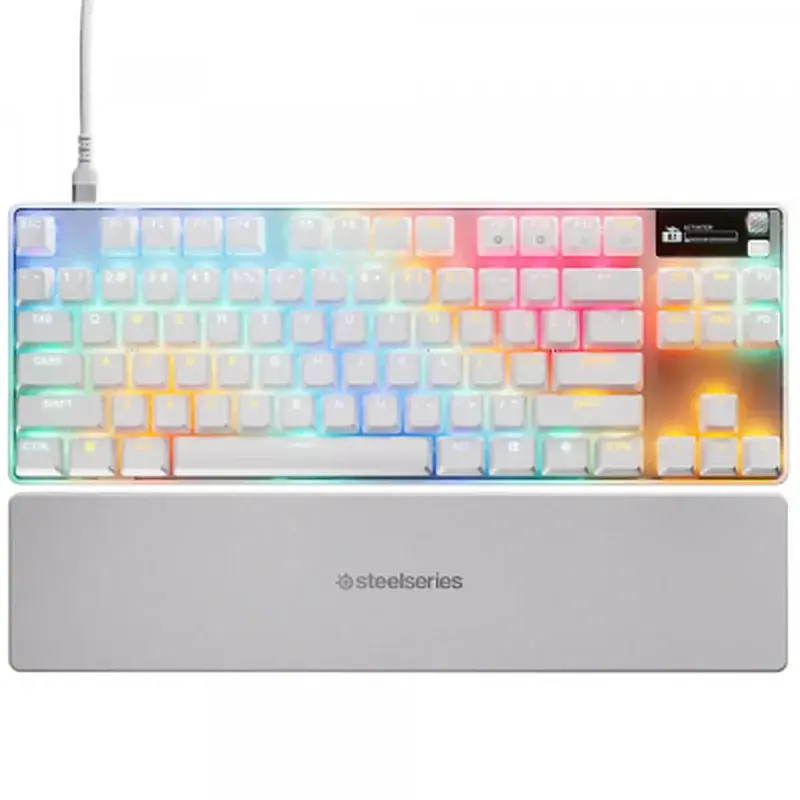 Клавіатура SteelSeries Apex Pro TKL Gen 3 HyperMagnetic OmniPoint 3.0 OLED USB UA White (64898) - фото 6