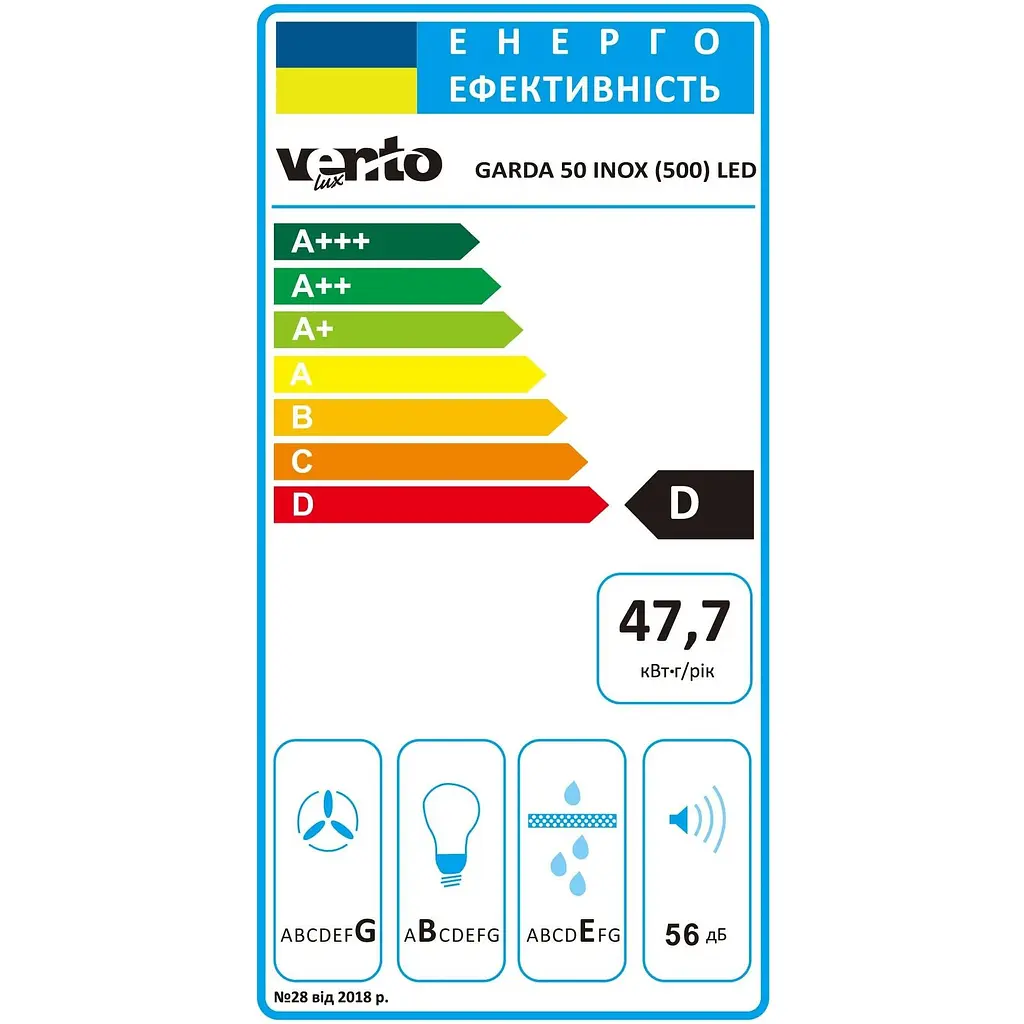 Вытяжка Ventolux Garda 50 INOX (500) LED - фото 7