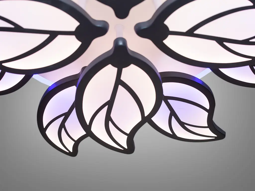 Уникальная LED-люстра с димером и подсветкой, мощностью 180 Вт, черно. - фото 4