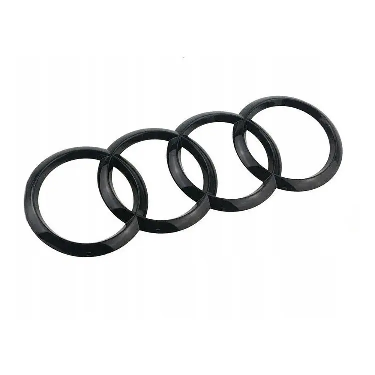 Задня емблема Audi Чорна Глянець 177х58 мм на скотчі (Завод) - фото 3