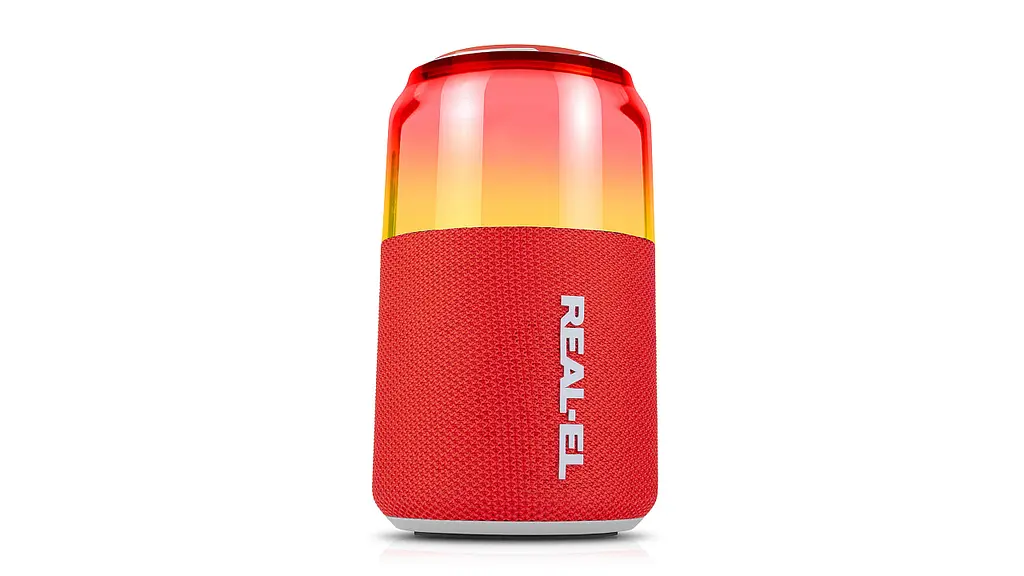 Колонка портативна 1.0 Real-El X-705 Red, 5 Вт, пластиковий корпус, Bluetooth, USB - А/USB - C, RGB підсвічування, живлення від акумулятора, 86 дБ, 1800мА*год, час роботи 22 год (EL121600025) - фото 4