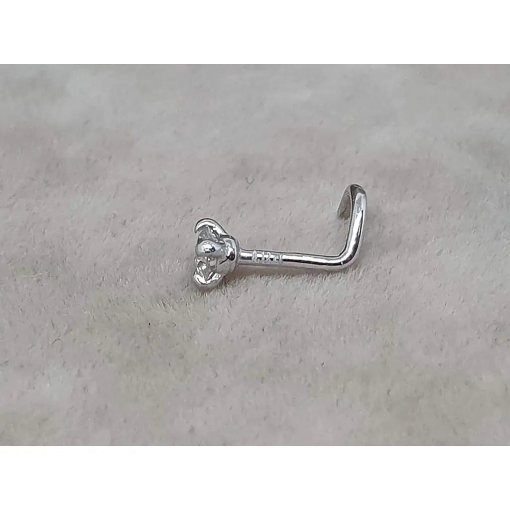 Золотая серьга-пирсинг Favoritum в нос с бриллиантом. 312130_Б_10 - фото 4