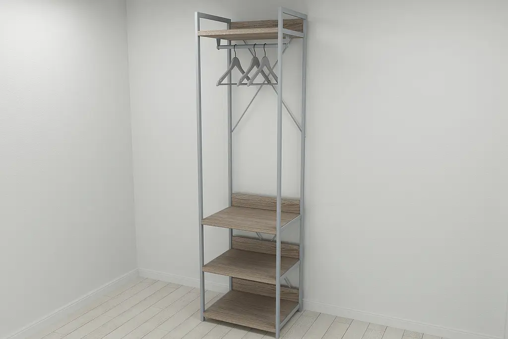 Шафа Гардероб Уні секція 3 серії Конект Ferrum-decor 220x60x50см Сірий метал ДСП Дуб Сонома Трюфель 32 мм (FRD-104530) - фото 7