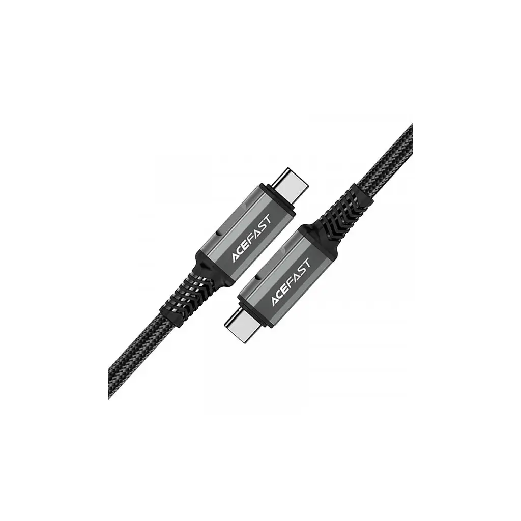 Дата кабель USB-C to USB-C 1.0m USB 4.0 240W audio/video black-grey Acefast (6974316282631) - фото 2