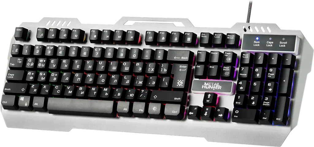 Клавіатура мультимедійна Defender Metal Hunter GK-140L (срібляста) - фото 2
