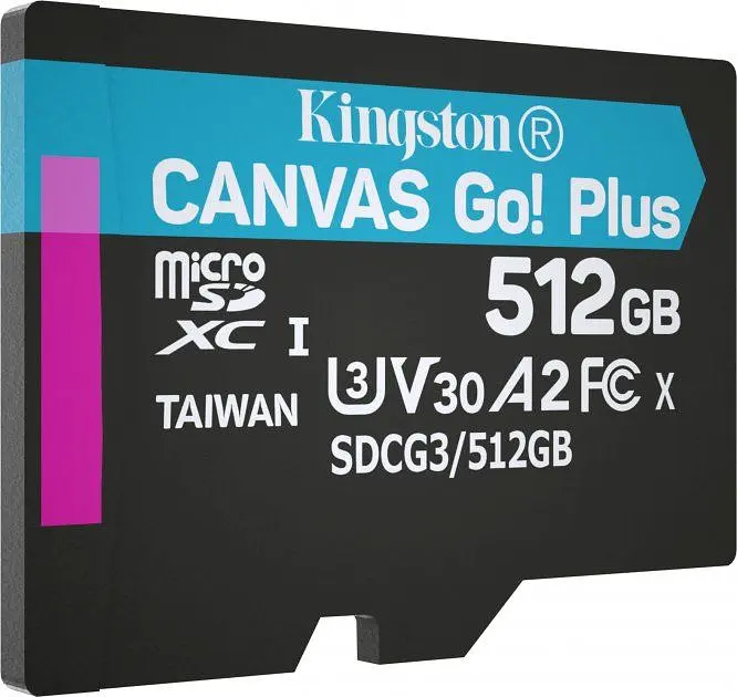 Карта пам'яті KINGSTON microSDXC Canvas Go Plus 512Gb Class 10 UHS-I/U3 (SDCG3/512GBSP) без SD адаптера [70328] - фото 2