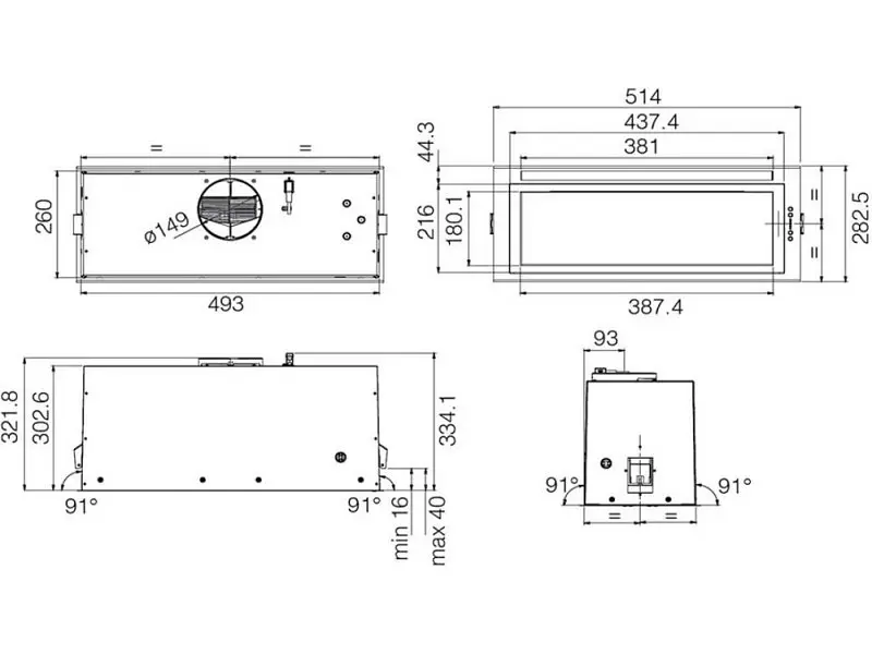 Вбудована витяжка Elica LANE SENSOR BL MAT/A/52 - фото 3