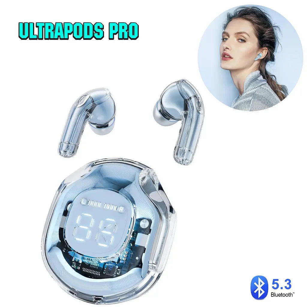 Бездротові навушники блакитні в кейсі Ultrapods PRO bluetooth - фото 2
