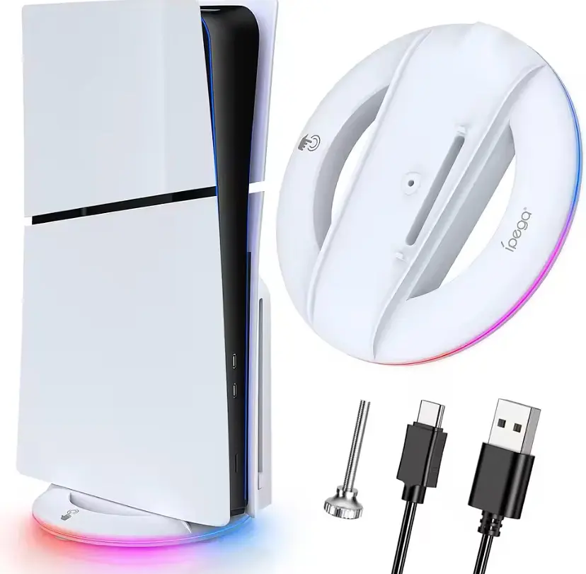 Вертикальна RGB-підставка Pega Sony PlayStation 5 Slim PS5 Slim Білий - фото 2