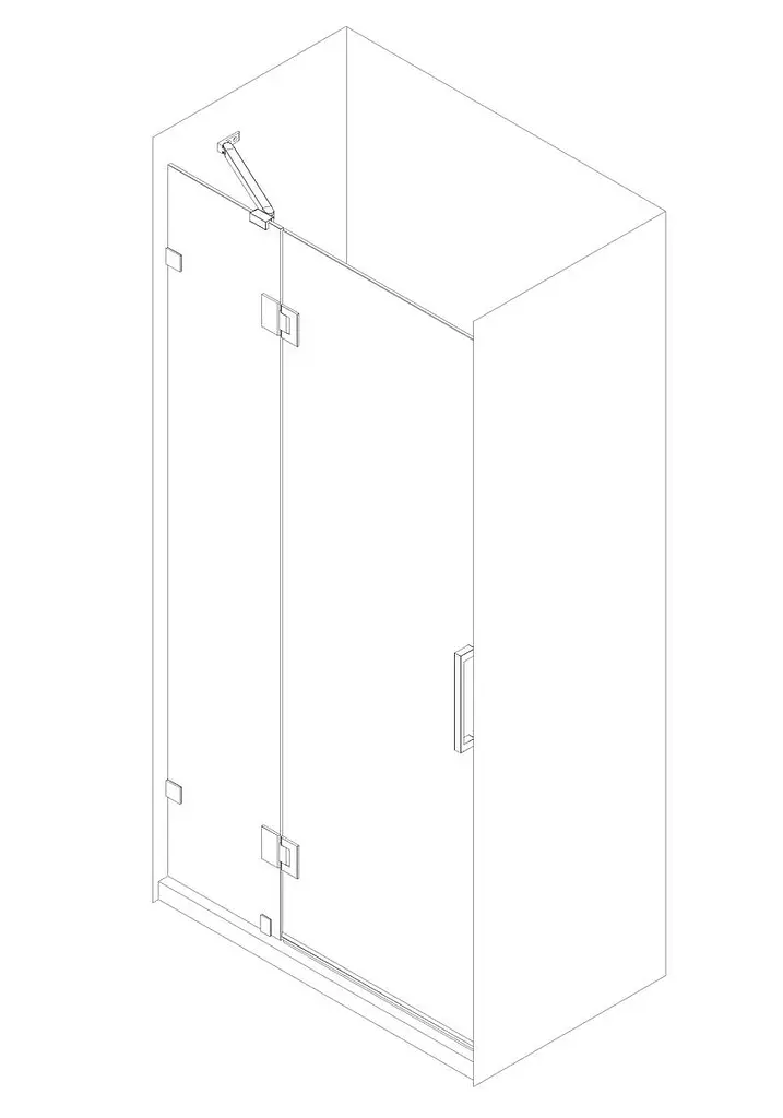 Двері в нішу Koer SR SD04-120x200-TR-01 прозоре скло Easy Clean 10 мм, хром KR5387, універсальні, прозорий, хром - фото 4