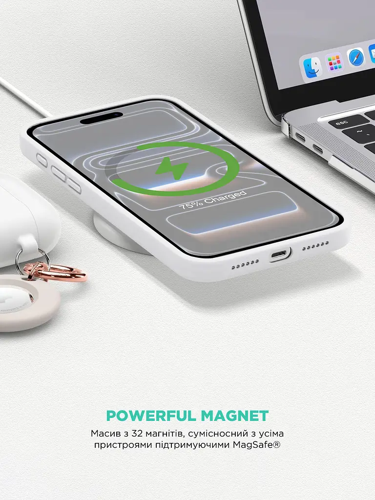 Силиконовый чехол с MagSafe для Apple iPhone 17 Pro, ICON2 MagCase, белый, противоударный, панель с мягкой подкладкой, защита всего корпуса, поддержка беспроводной зарядки, совместим с защитными стеклами и пленками, ArmorStandart (ARM86678) - фото 8
