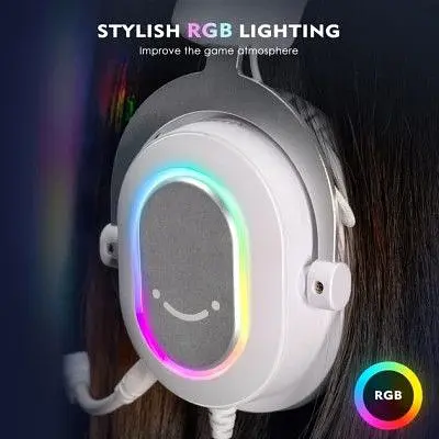Навушники Fifine H6 RGB 7.1 White (H6W) - фото 9