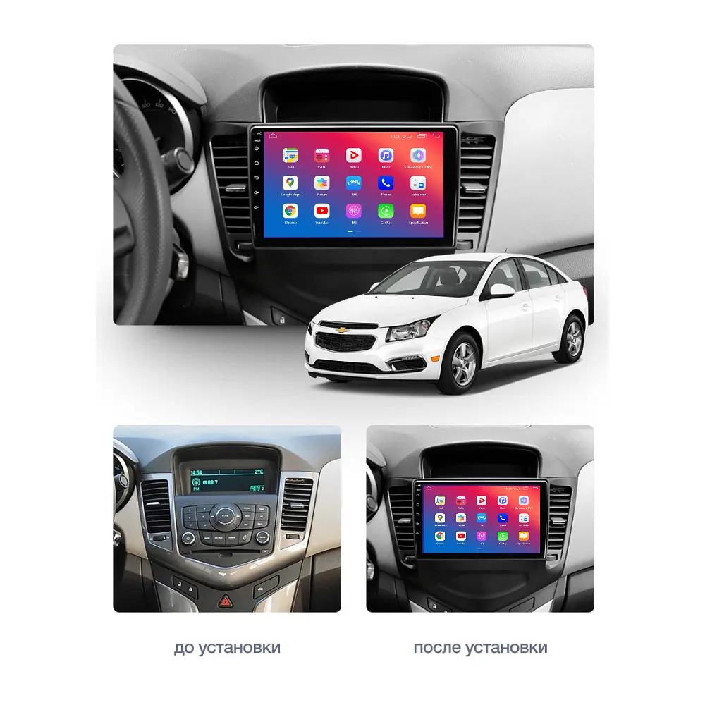 Штатний головний пристрій EasyGo CV912-G10 9 inch Chevrolet Cruze 2009-2017 - фото 2