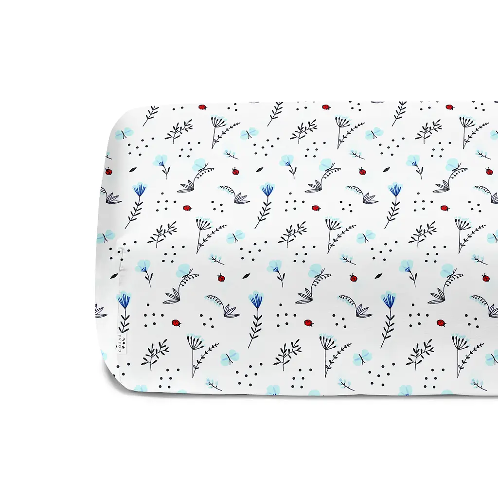 Простирадло на резинці Cosas Blue Wildflowers 90х200х20 см (BushLightBlue_90x200x20) - фото 4
