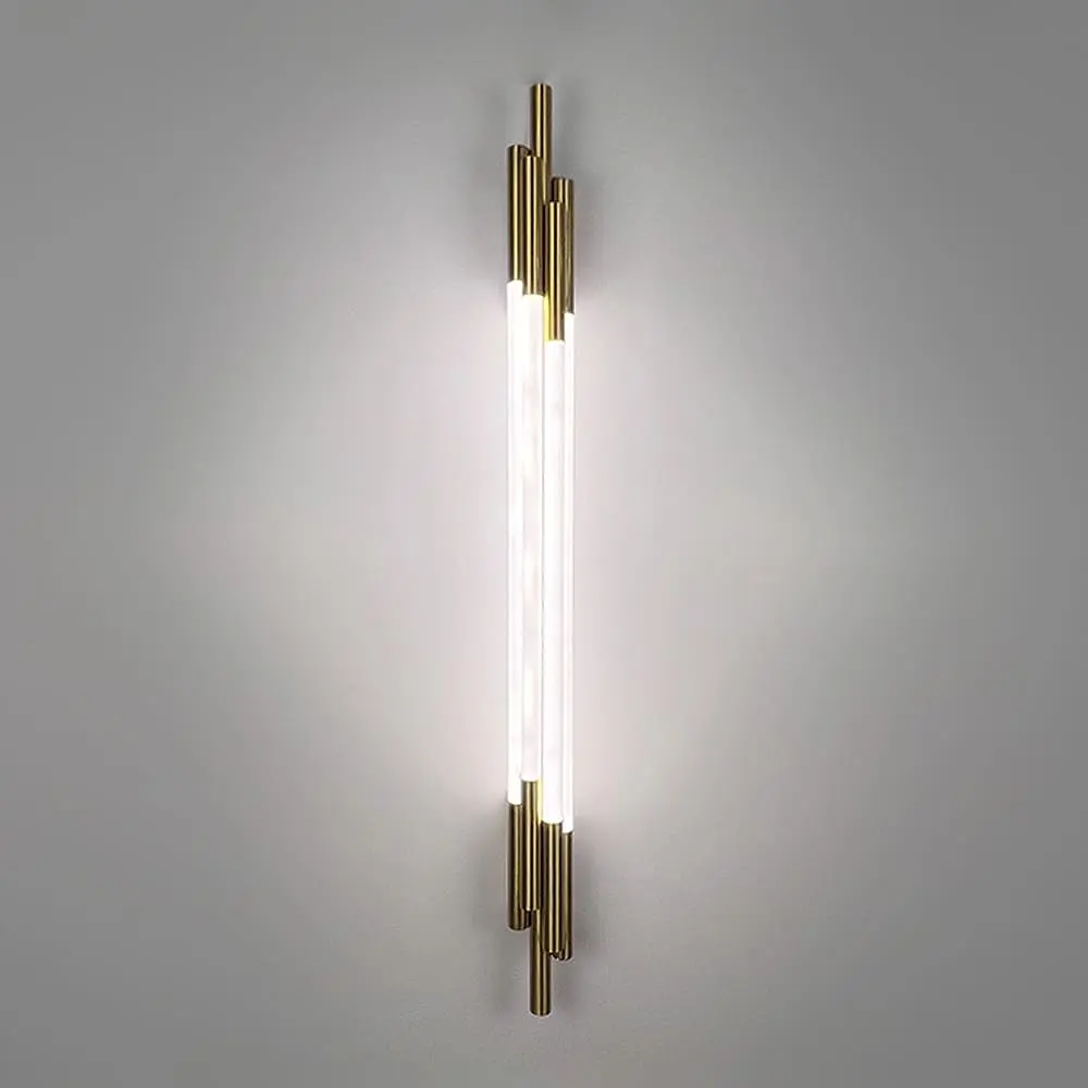 Латунний трубчастий стіновий LED світильник у корпусі 90 см Line F Арт. WJ351/900 AB - фото 7