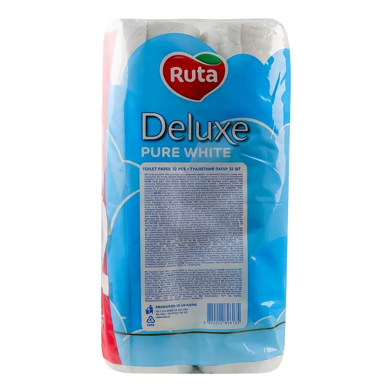 Папір туалетний Ruta Pure White Deluxe 32 рул 3 ш білий - фото 3