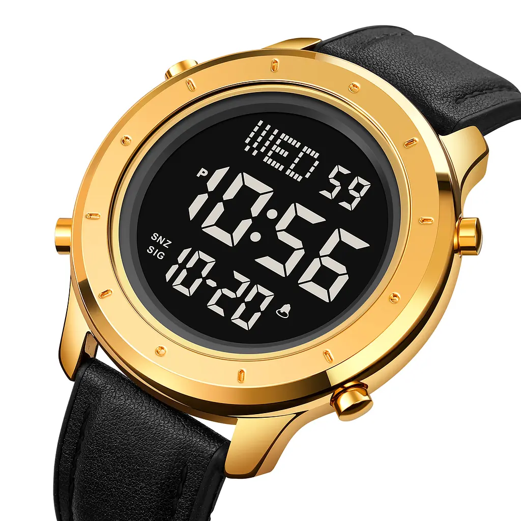 Наручний годинник чоловічий 1864LGDBK Gold-Black Leather Skmei acs0030523 - фото 2