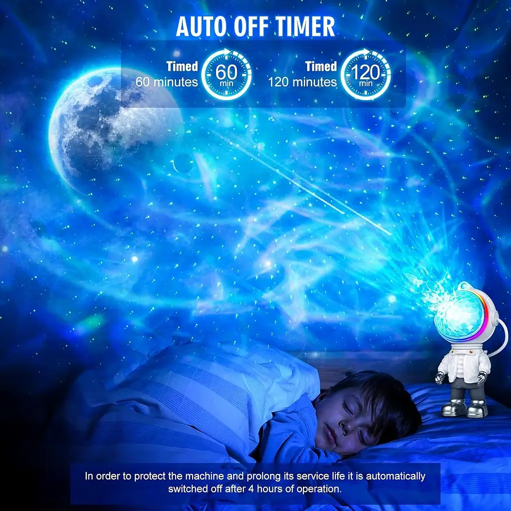 Світловий проєктор Astronaut Galaxy Star Starry Night Light з туманністю і пультом - фото 2