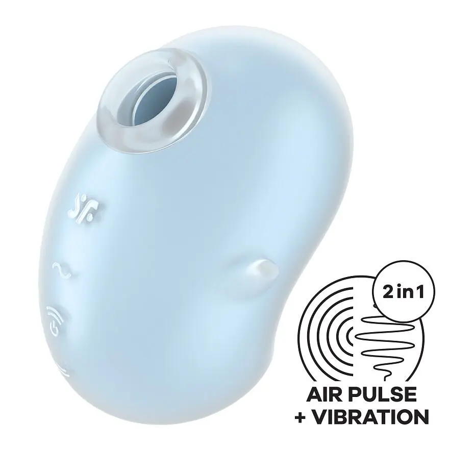 Вакуумный клиторальный стимулятор с вибрацией Satisfyer Cutie Ghost Blue Satisfyer SX0572 99365 - фото 2