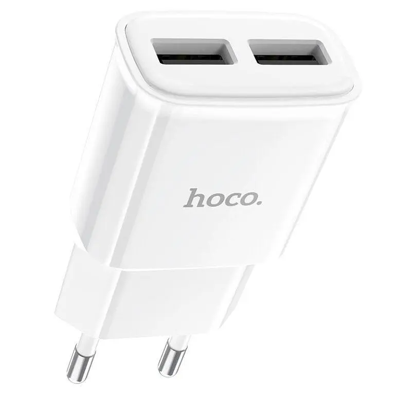 Мережевий зарядний пристрій HOCO C88A Star round dual port charger 12W білий - фото 3
