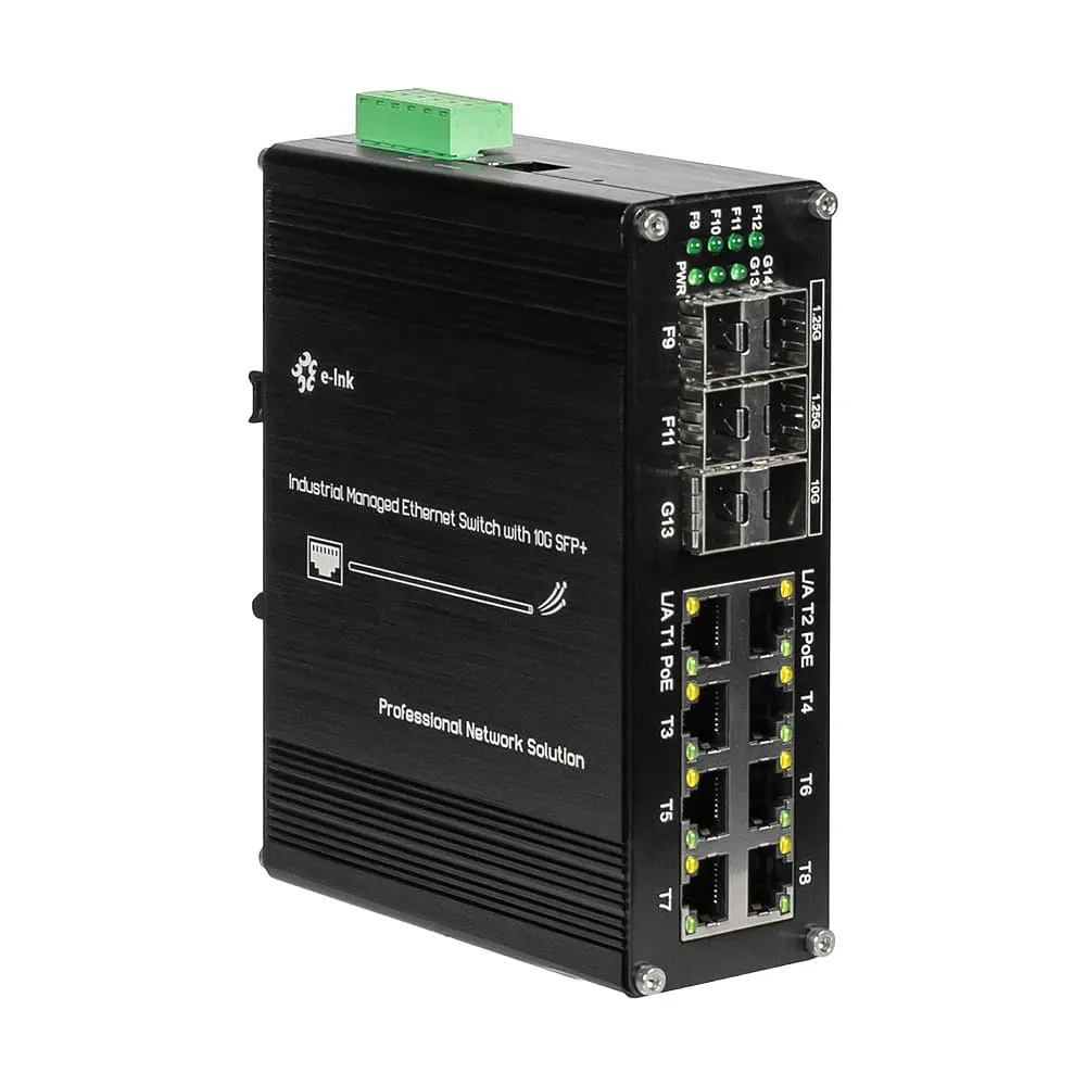 PoE-комутатор 14-портовий керований L2+ E-LINK ETH-IMC2408MP гігабітний з 8 портами PoE, 240W (73-00150) - фото 3