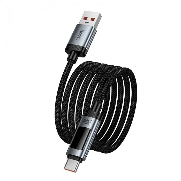Кабель HOCO U148, USB Type C, швидке заряджання, дисплей потужності, довжина 1.2 м, чорний - фото 2