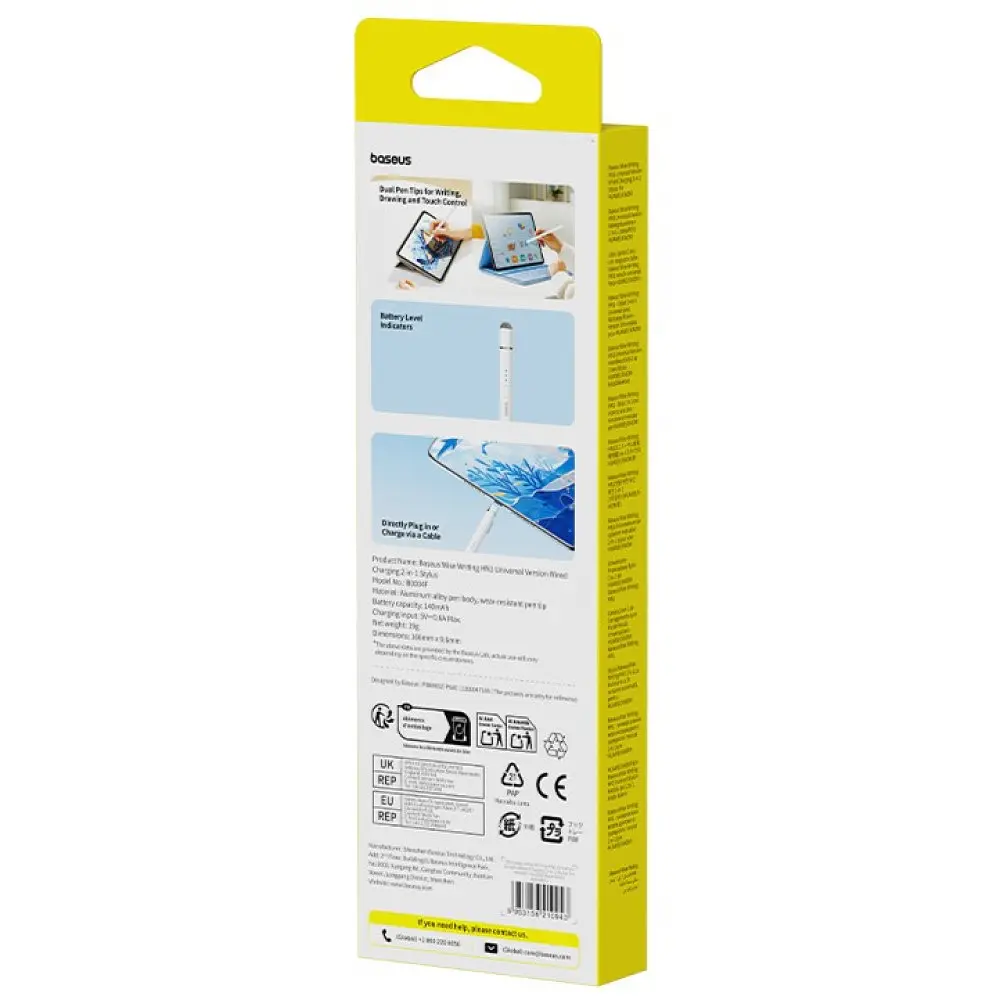 Стилус Baseus Wise Writing HN1 Universal Version Wired Charging 2in1 Stylus For HUAWEI XIAOMI (B0004F01) - фото 5