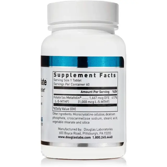 Метилфолат Douglas Laboratories Methyl Folate (L-5-MTHF) 1000 мкг 60 таблеток - фото 2