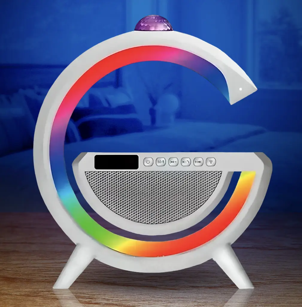 Настільна смарт-лампа-нічник 3 в 1 RGB G2388 з бездротовою зарядкою ∙ Багатофункціональний нічник Bluetooth колонка RGB 2388 - фото 5