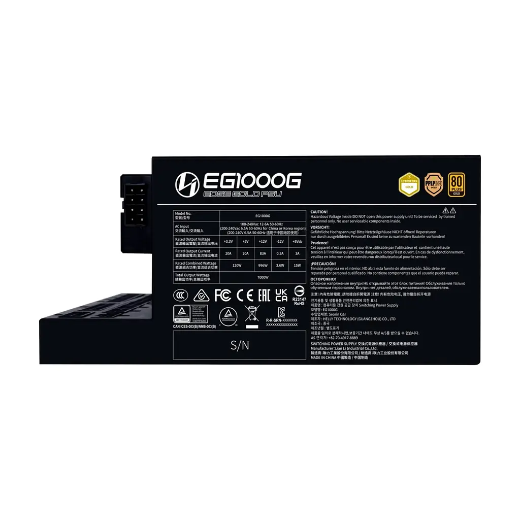 Блок живлення Lian Li 1000W EDGE GOLD Black (G9P.EG1000G.BH00.EU) - фото 5