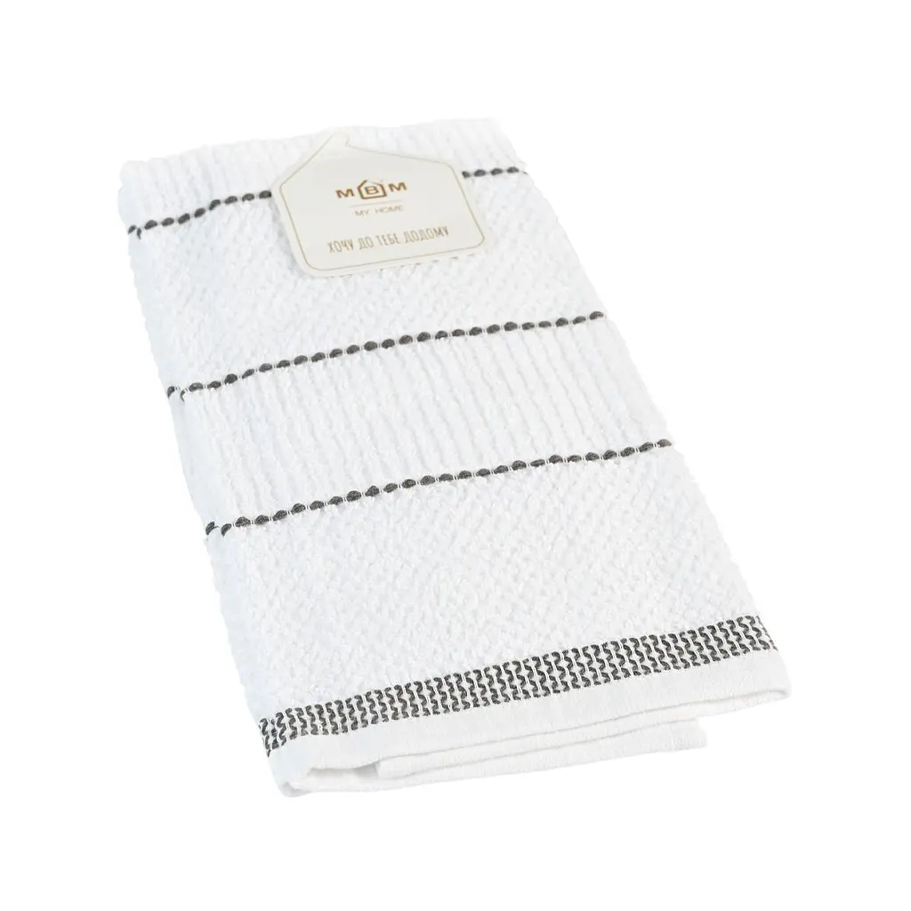 Кухонний рушник МВМ My Home Традиції 40х60 см біло-сірий (KT-11 M WHITE/GRAY)