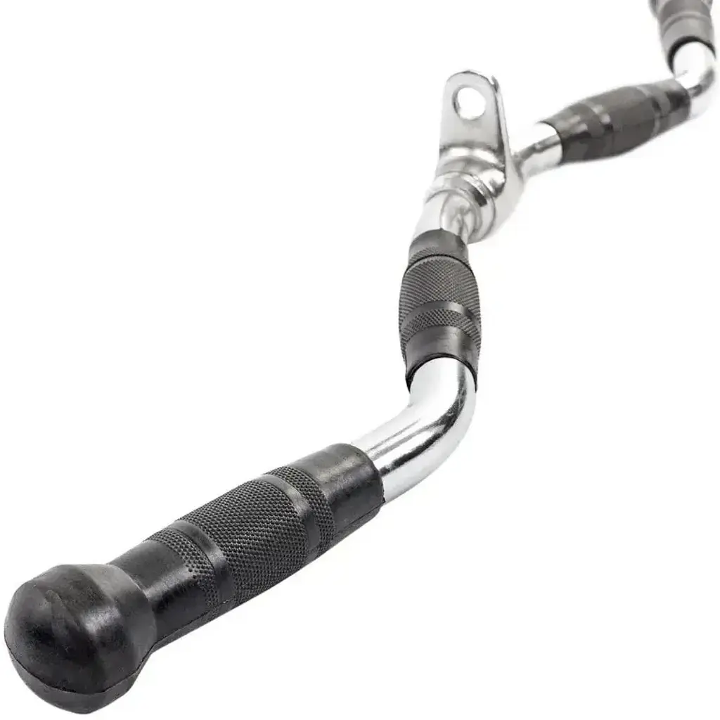 Ручка для верхньої тяги York Fitness 70см W-подібна з гумовими рукоятками, хром - фото 2
