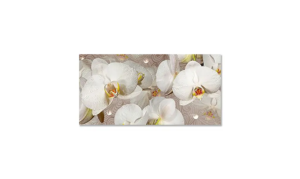 Вінілова наклейка на стіл Орхідеї та краплі роси 02 ПВХ плівка бежевий 60х120 см Happy Pocket Z180306-134 - фото 3