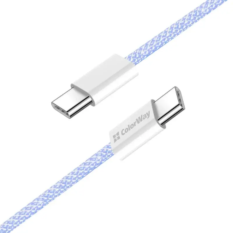 Дата кабель USB-C to USB-C 1.0m 60W 3.0А purple ColorWay (CW-CBPDCC061-PU) - фото 4