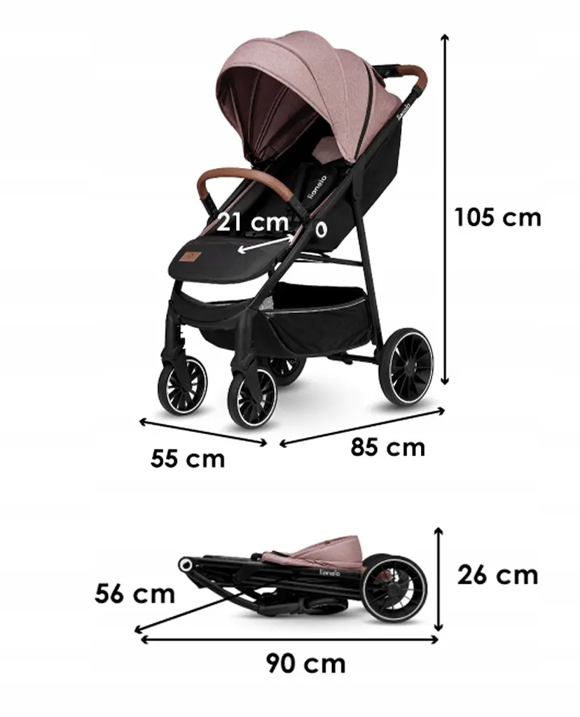 Прогулянкова коляска Lionelo Alexia Pink Rose - фото 8
