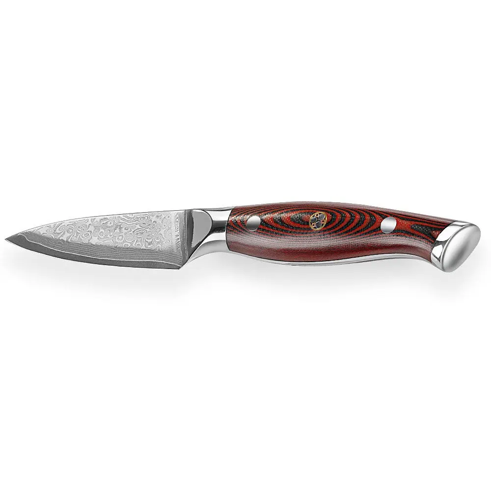 Ніж для чищення овочів Damascus DK-FK 1008 VG-10 9 см Дамаська сталь 67 шарів - фото 3