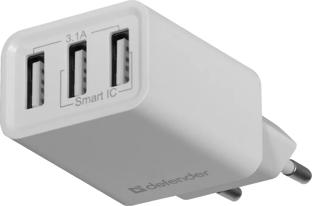 Зарядний пристрій 3xUSB 37W 3.1A білий UPA-31 Defender - фото 4