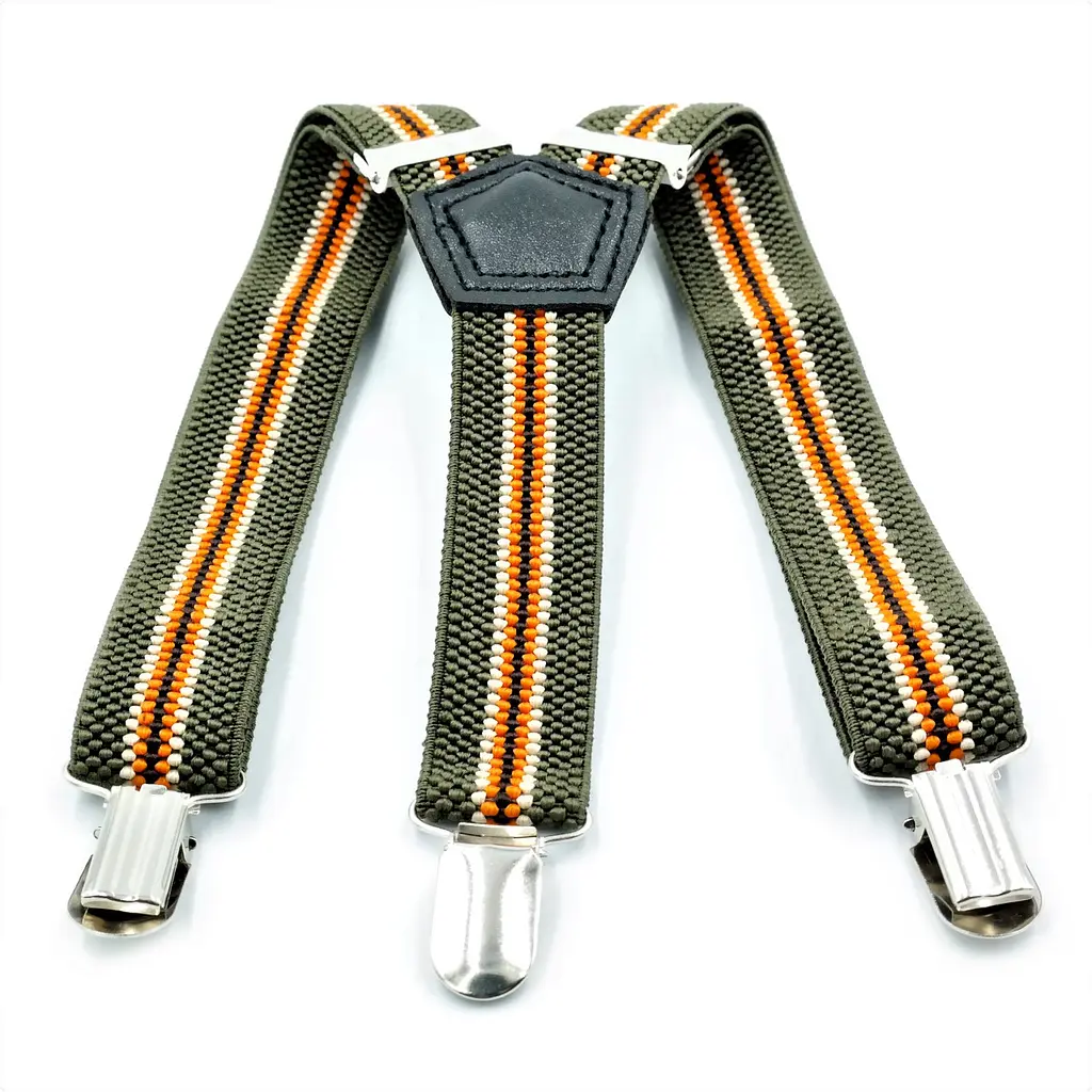 Підтяжки дитячі Хакі з оранжевим Weatro det-pd-020 (det-pd-020) - фото 3