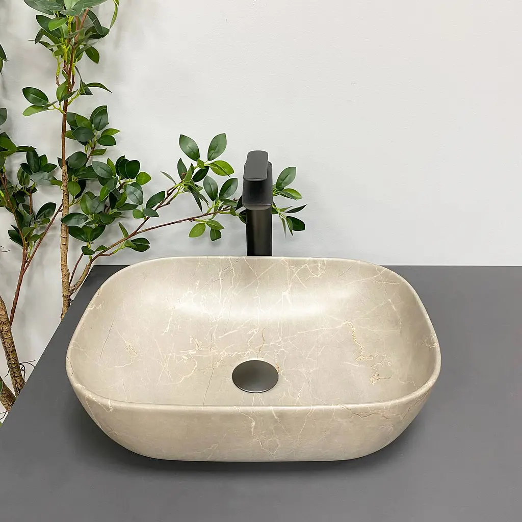 Умивальник VBI Ravenna beige stone matt накладний VBI-011215 - фото 5