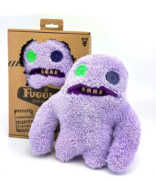М'яка іграшка монстрик із зубами Фуглер Sunti Fuggler Funny Ugly Monster Фаглер зубастик 22см Двоокий Йетті фіолетовий монстр