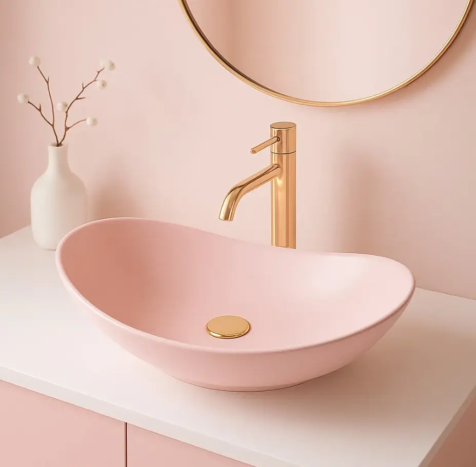 Умивальник Rea Royal 60 накладний powder pink matt REA-U6374 - фото 3