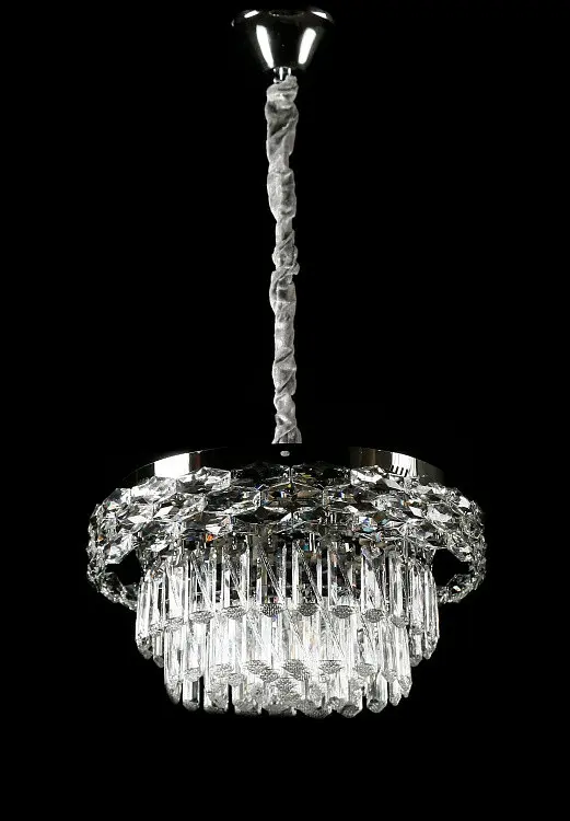Хромована кришталева світлодіодна люстра Splendid Ray LA7013/400/4+LED (CR), 40 см на 4 лампи E14 з LED-підсвічуванням - фото 2