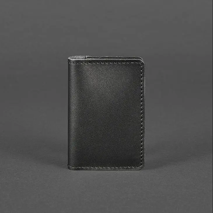 Шкіряний кард-кейс (візитниця) 6.0 чорний - фото 5